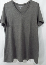 Women&#39;s Plus Size Perfect V Neck Shirt in Charcoal Gray  - £14.15 GBP