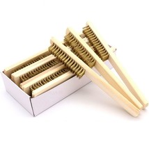 6x16 Row Wood Handle Brass Wire Brush Cleaning Grinding Polishing Surfac... - £5.21 GBP