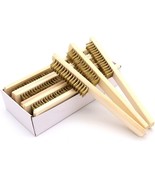 6x16 Row Wood Handle Brass Wire Brush Cleaning Grinding Polishing Surfac... - £5.22 GBP