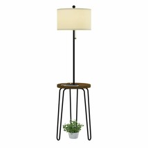 End Table Floor Lamp Metal Hairpin Legs Light USB Charging Port Bed Side Decor - £108.72 GBP