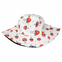 Red White Mushroom Toadstool Print Bucket Hat - £19.35 GBP