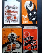 Halloween Candy Trick Or Treat Bags Witch Smiling Moon Man Cowboy Black ... - £11.52 GBP