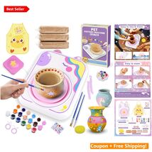 Creative Pottery Wheel Set for Girls Ages 6-12 - Includes Air-Dry Clay &amp;... - $52.42