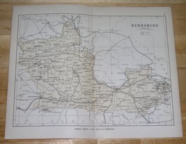 1882 Antique Map Of Berkshire County / Reading Windsor / England - £16.26 GBP