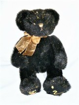 Russ Berrie Stuffed Plush Bizzie Teddy Bear Black Gold Glitter Foil Showbiz - £118.42 GBP