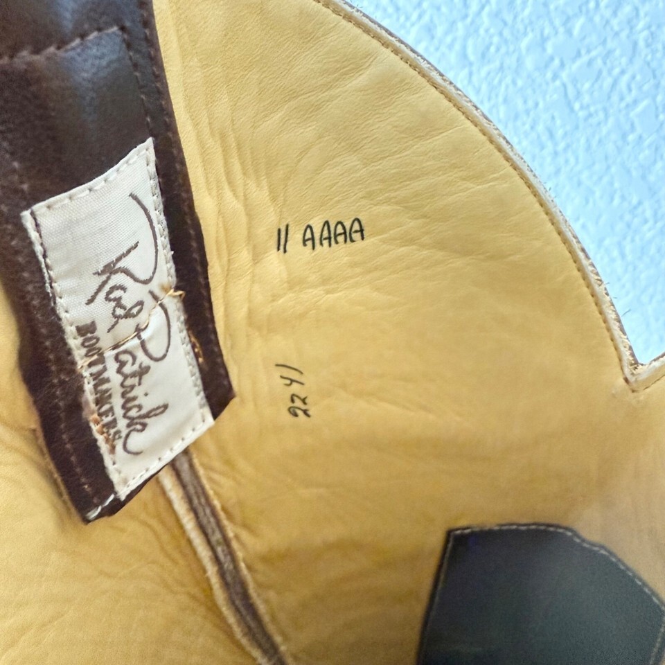NEW Rod Patrick Mens Cowboy Boots 11AAAA Brown Caiman Belly Western Square Toe Item image 14