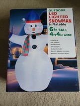 6ft Led Lighted Outdoor Snowman Inflatable New - £41.09 GBP