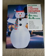 6ft Led Lighted Outdoor Snowman Inflatable New - £40.43 GBP