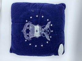 United States Air Force Academy 100% Velvet Pillow 14 x 14 x 5 USAF/USAFA - £14.38 GBP