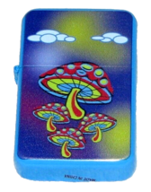 Zippo - Windproof Sapphire Blue Lighter, Mushrooms and Clouds Pattern - $31.63