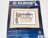 Sunset Family Welcome Sign Counted Cross Stitch #13602 Dimensions - $18.95