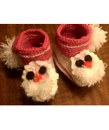 Handmade Knitted Booties for Babies Santa Claus Red Pink and White Colors - $928.08 MXN