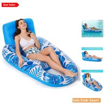 Inflatable Pool Lounger with Cooling Mesh and Backrest for Adults - $43.51