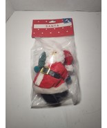 2 Vintage Santa Claus Plush Ornaments New Old Stock Sealed Xmas Holiday ... - $17.81