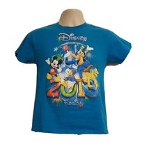 2013 Walt Disney World Kids Large Blue TShirt Mickey Goofy Donald Duck - £11.67 GBP