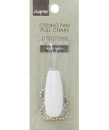 Tear Drop Ceiling Fan WHITE WOOD PULL + 11&quot; silver nickel Chain CHAPTER ... - €13,21 EUR
