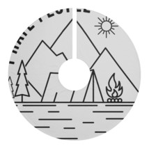 Alized christmas tree skirt for camping enthusiasts black and white tent and lake scene thumb200