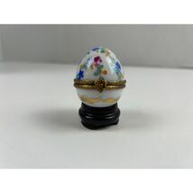 Limoges Dubarry Hinged Egg Trinket Box with Perfume Bottle &amp; Display Stand - $139.99