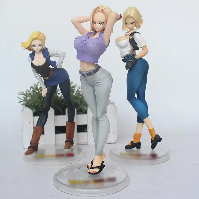 Japanese Anime Dragon Ball z Sexy Character Model Android 18 Action Figure Dolls - £22.83 GBP