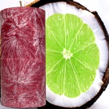 Tahitian Coconut Lime Scented Palm Wax Pillar Candle Hand Poured - $25.00+