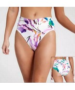 CALIA Women&#39;s High Rise Shirred V Front Swim Bottoms Cream/Multi XS, XL - $182.46 MXN