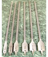 6pc 12 inch Wood Spade Drill Bit Set Flat Paddle Blade Extra Long big1&quot; ... - $18.99