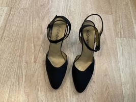 Yves Saint Laurent YSL Pumps Straps High hills Black Fabric Size 8.5M - $150.00