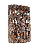 Carved wooden wall art, skilfully hand crafted from a single piece of wood - £390.35 GBP