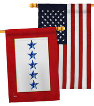 Five Blue Stars House Flags Pack Military Service 28 X40 Double-Sided Banner - £42.19 GBP