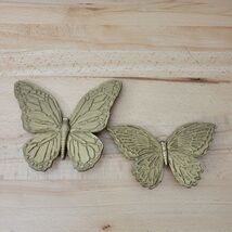 Retro Set 2 HOMCO Gold Tone Butterflies MCM 1971 Wall Decor Hanging Vintage - $11.87