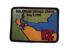 1991 Delaware Double Cross Embroidered Patch WCBC White Clay Bicycle Club - $9.79