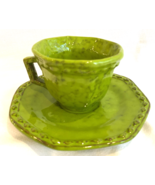 Vintage RARE Rosenthal Netter Cup &amp; Saucer Green Mid Century - $37.99