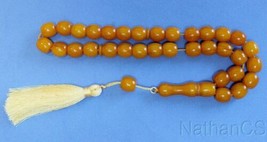 Tesbih Worry Beads Faturan Type Resin of Kahraman Amber Color Vintage 1970&#39;s VR - £105.91 GBP