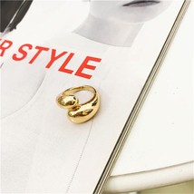Eri sbox gold statement dome ring for women big large open finger ring chunky dome wide thumb200
