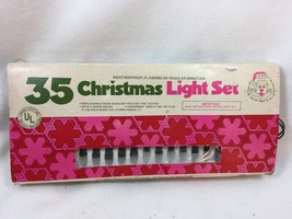 Vintage Christmas Light Set in Box Working 35 RDL Clear 25703 Moni Lights - $33.65