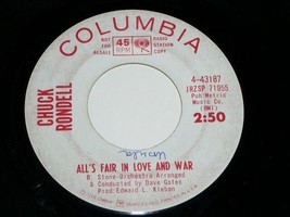 Chuck Rondell Negron All&#39;s Fair In Love And War Speak For 45 Rpm Record Promo - £38.60 GBP