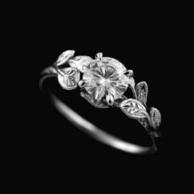 1.75Ct Round Moissanite Filigree Engagement Ring Solid 14k White Gold Size 6.5 - £221.44 GBP