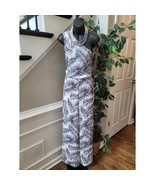 Sam Edelman One Shoulder Romper Women Size 4 White Black Leaf Print Elegant - $908.03 MXN