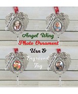 Angel Wing Photo Ornament Urn - Engraved Tag Option - $40.96 CAD