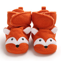 Baby Girls Boys Cozy Fleece Booties Fox Design Newborn Shoes Toddler Footwear - £10.33 GBP