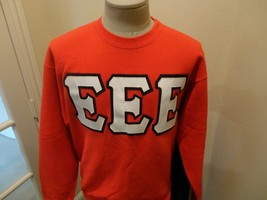 Vtg 90&#39;s Sewn Red Tri Epsilon Greek Sweatshirt Adult L Fruit Loom Heavy ... - £28.81 GBP