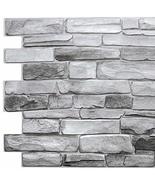 Dundee Deco GRAZPG7117 Grey Faux Stone PVC 3D Wall Panel, 3.2 ft X 1.6 f... - £7.74 GBP+