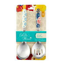 Pioneer Woman Keepsake Floral Serving Spoon Set Stainless Steel Slotted ... - $589.03 MXN