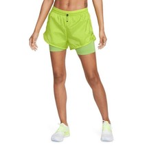 Nike Womens Icon Clash Tempo Layered Running Shorts DM7739-321 Green Siz... - $50.00