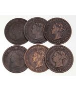 Canada Lot of 6 Large Cents (1876-H to 1901) Fine+ to XF+ Condition - $1,492.87 MXN