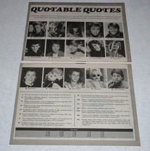 Tiger Beat Star Magazine Photo Clipping Vintage Oct. 1987 Quotable Quotes - $227.89 MXN