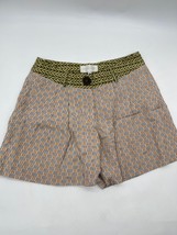 Corey Lynn Calter Women&#39;s Ivory Silk Pleated Pockets Stitch Shorts Size 4 - £14.84 GBP