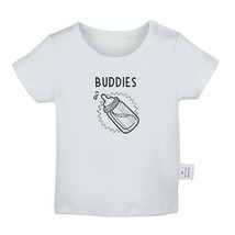 Twins Baby Drinking Buddies Humor Newborn Baby T-shirts Toddler Graphic Tee Tops - £9.23 GBP