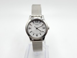 Timex Watch Women New Battery Silver Tone 24mm Silver Dial Mesh Band T2P457 - $22.00