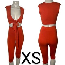 Orange Double Lined Biker Shorts &amp; Top Set~Size XS - £26.40 GBP